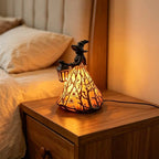 Halloween-Laterne Hexe Gotisch Vintage – Flammenloses LED-Design 30 cm -    Zorenza
