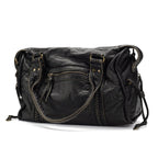 Schwarze Handtasche aus PU-Leder mit Vintage-Waschung Zorenza