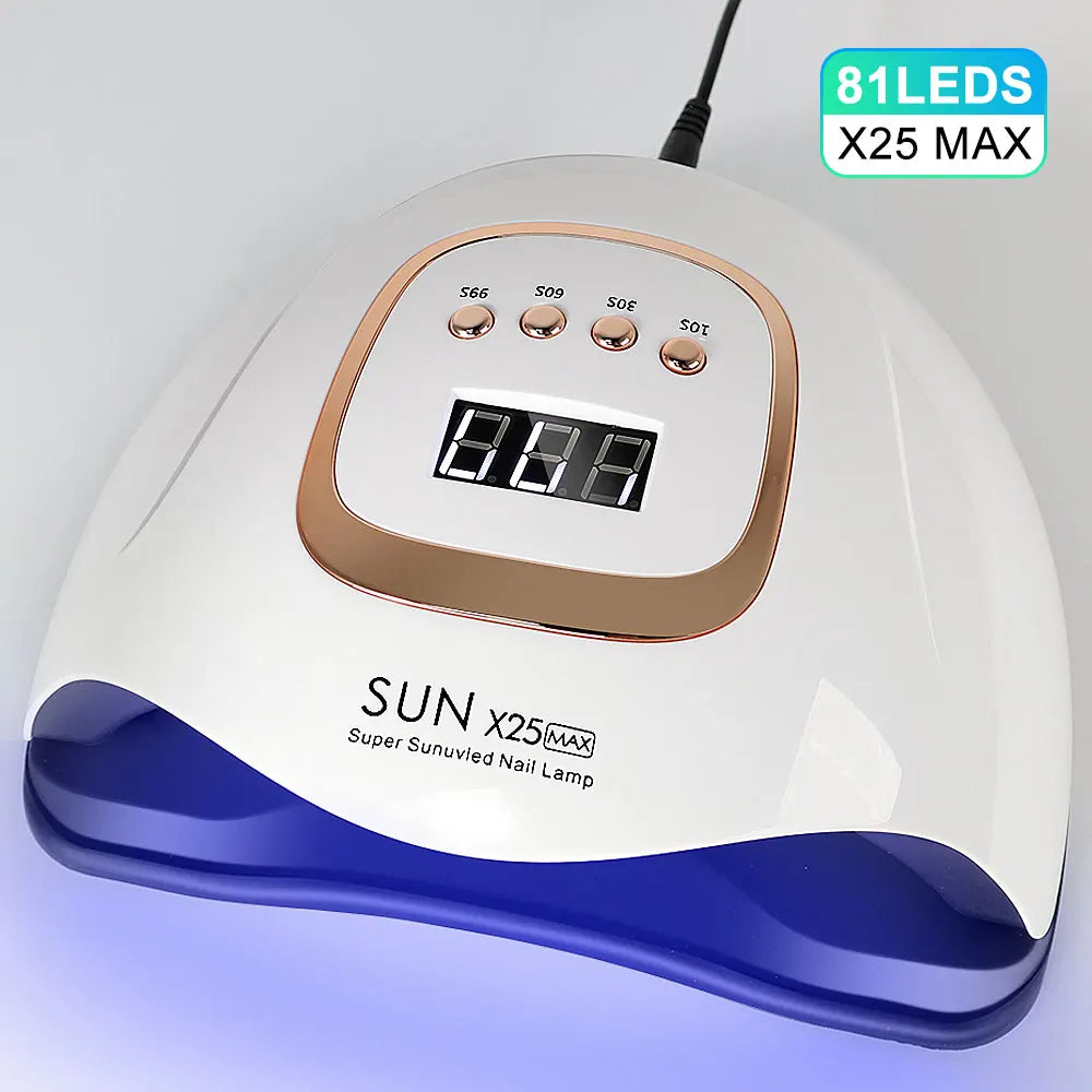 SUN X25MAX 81LED UV-Lampe zum Trocknen von Nägeln, schnell aushärtender Gel-Nagellack, professioneller, leistungsstarker UV-Lichttrockner, Maniküre-Salon Zorenza