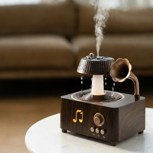 Aroma-Diffuser mit Vintage-Grammophon-Design und Regenwasser-Effekt -    Zorenza