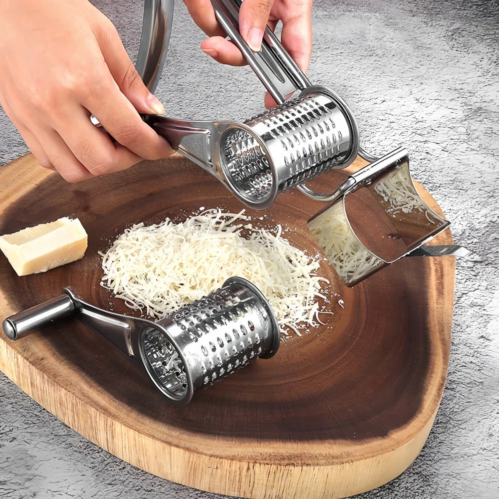 Edelstahl-Rotationsreibe – Handkurbel für Käse und Gemüse Zorenza