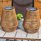 Solar Rattan Laterne mit Dämmerungssensor -    Zorenza