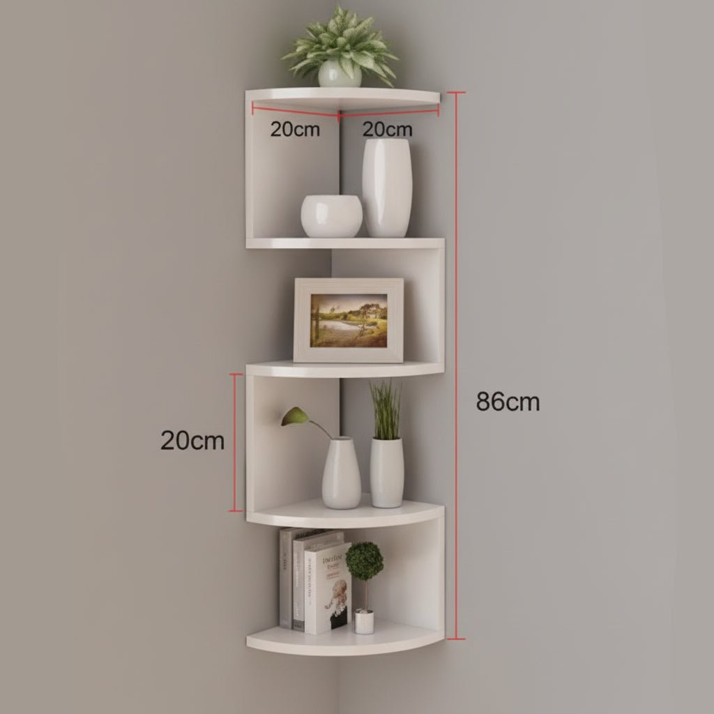 Eckregal mit Zickzack-Design – 5 Ebenen für platzsparende Aufbewahrung Zorenza