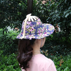 Faltbarer Sonnenhut Bambus mit Blumenmuster -    Zorenza