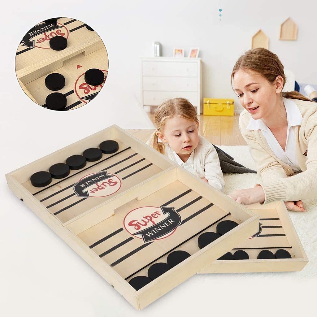 Tischspiel 2-in-1 Fußball & Shuffleboard aus Holz -    Zorenza