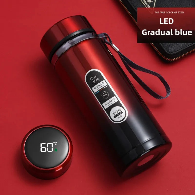 Thermosflasche mit LED-Temperaturanzeige – Edelstahl isoliert -    Zorenza