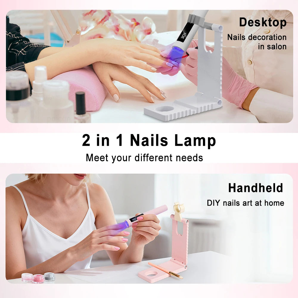 UV-Gel-Nagelstift mit Ständer – In der Hand oder freihändig Zorenza