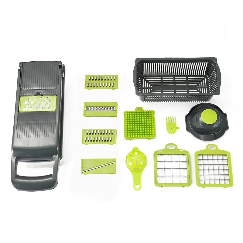 Gemüseschneider Set mit Klingen und Auffangbehälter -    Zorenza