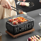 Tischgrill Holzkohle Koreanischer Stil – Kompakt und tragbar -    Zorenza