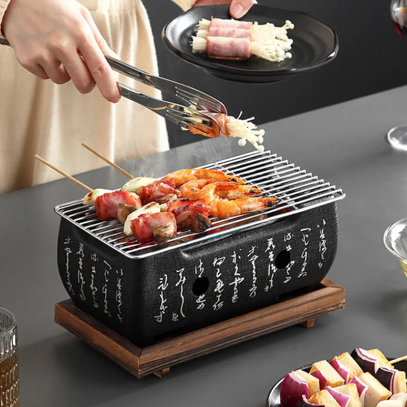 Tischgrill Holzkohle Koreanischer Stil – Kompakt und tragbar -    Zorenza