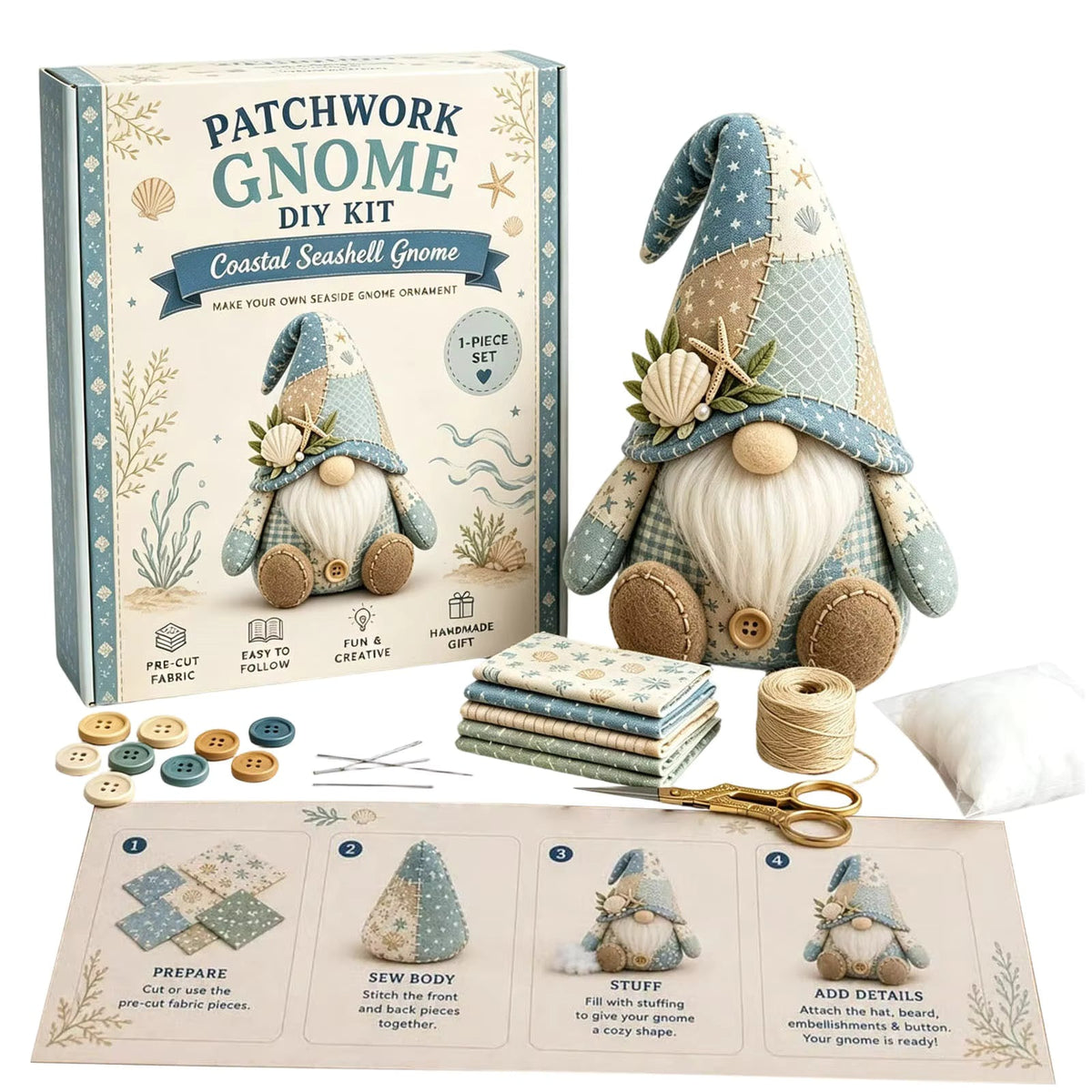 Patchwork-Puppen Nähset – Filz DIY Kit für 4 Stoffpuppen -    Zorenza