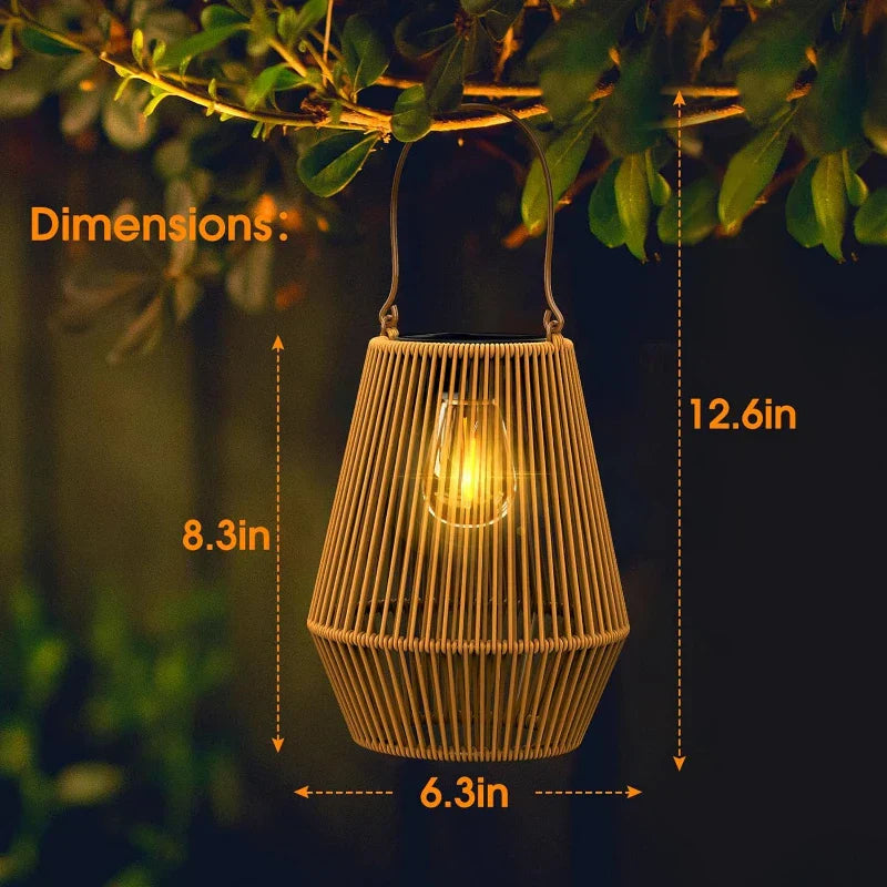 Solar Rattan Laterne mit Dämmerungssensor -    Zorenza