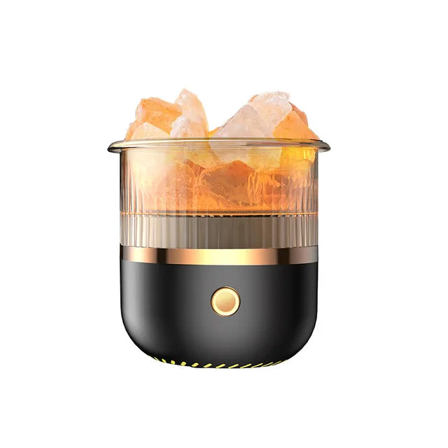 Salzlampen-Diffusor mit Himalaya-Kristall und LED-Beleuchtung -    Zorenza