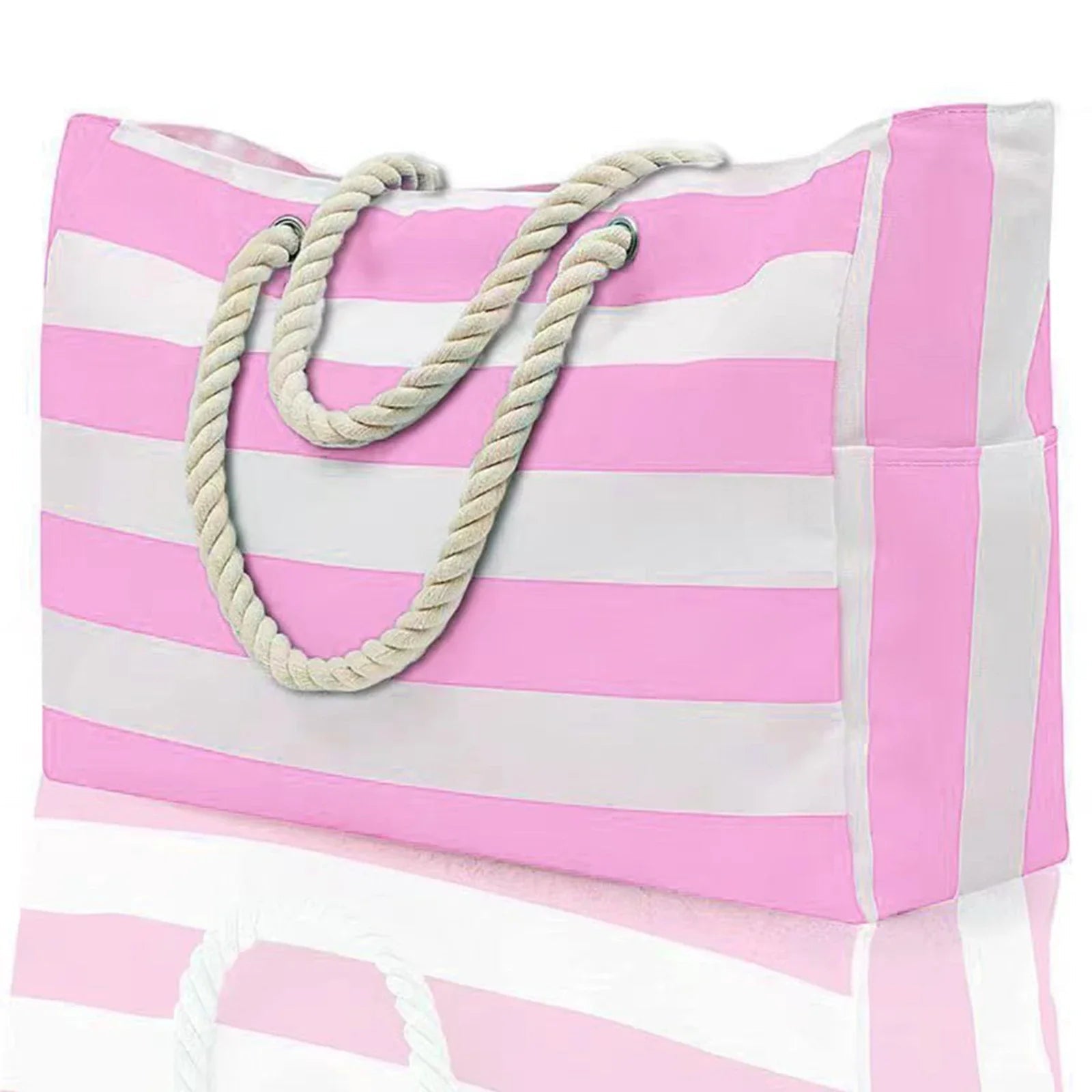 Strandtasche Canvas Gestreift mit Reißverschluss -    Zorenza