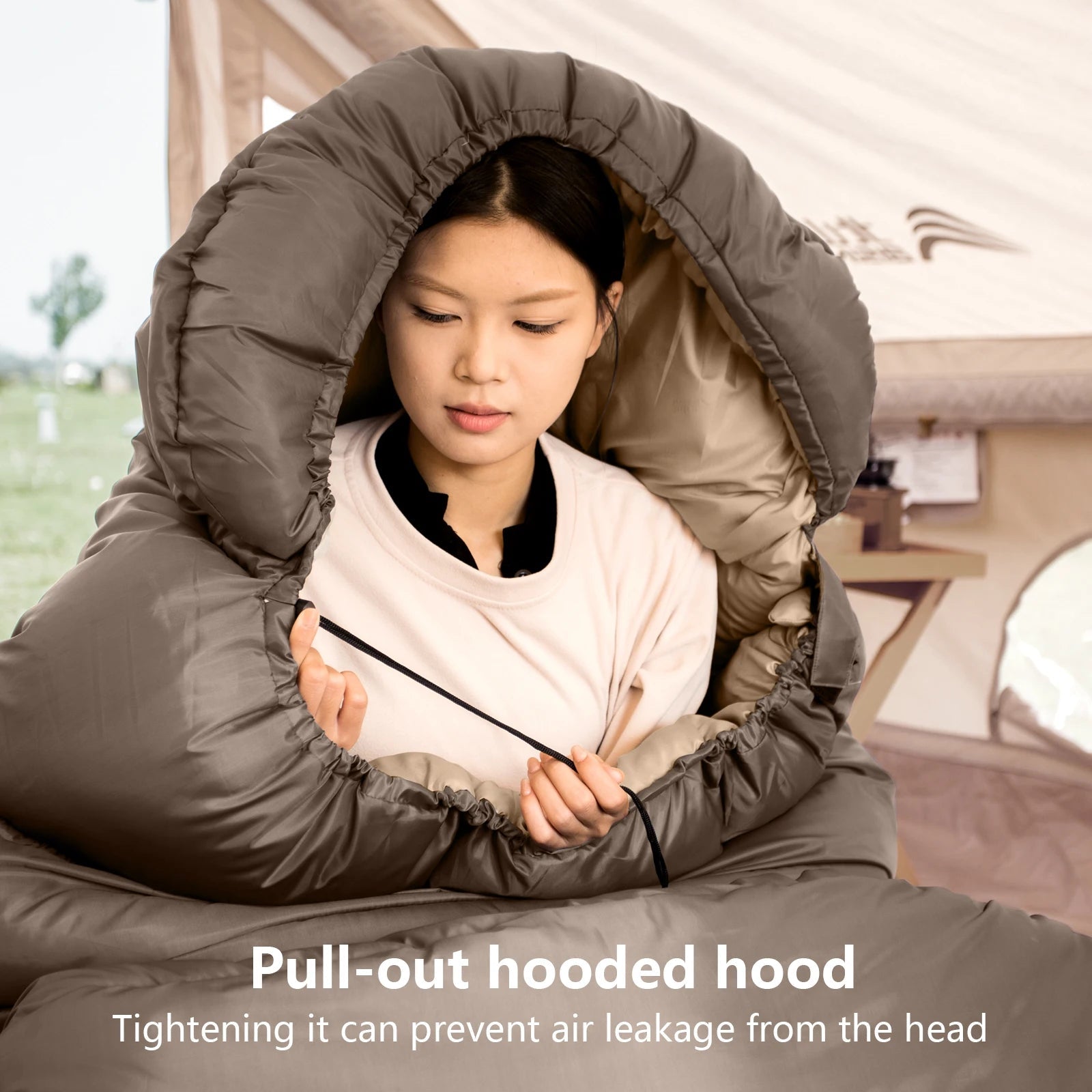 Camping Schlafsack 100 cm breit für 4 Jahreszeiten -    Zorenza