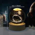 Kristallglaskugel mit 3D-Lasergravur & Farbwechselnder LED-Basis Zorenza