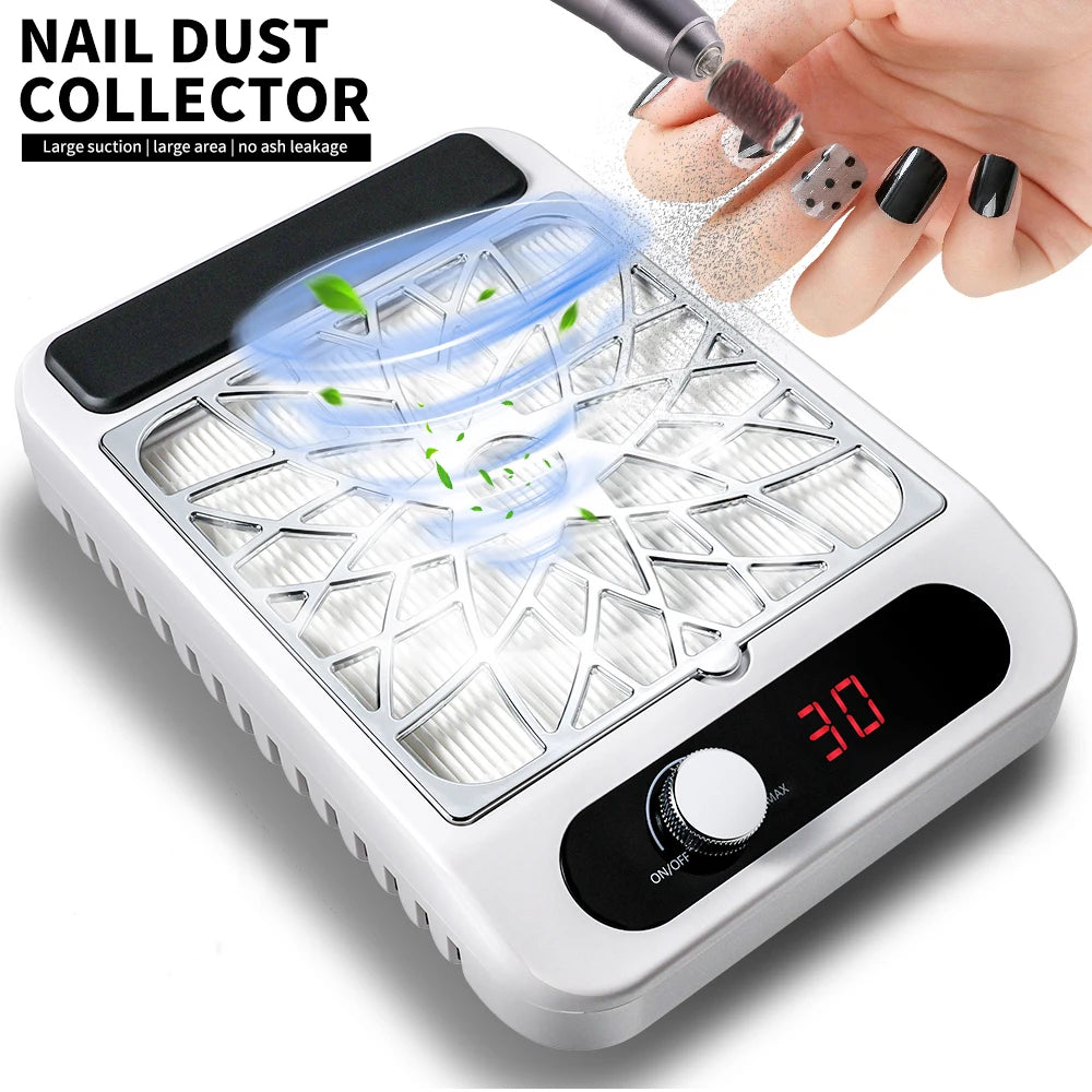 Krachtige nagelstofafscheider Professionele nagelpolijststofzuiger met verwijderbaar filter Stofzuiger voor nagelsalon Zorenza