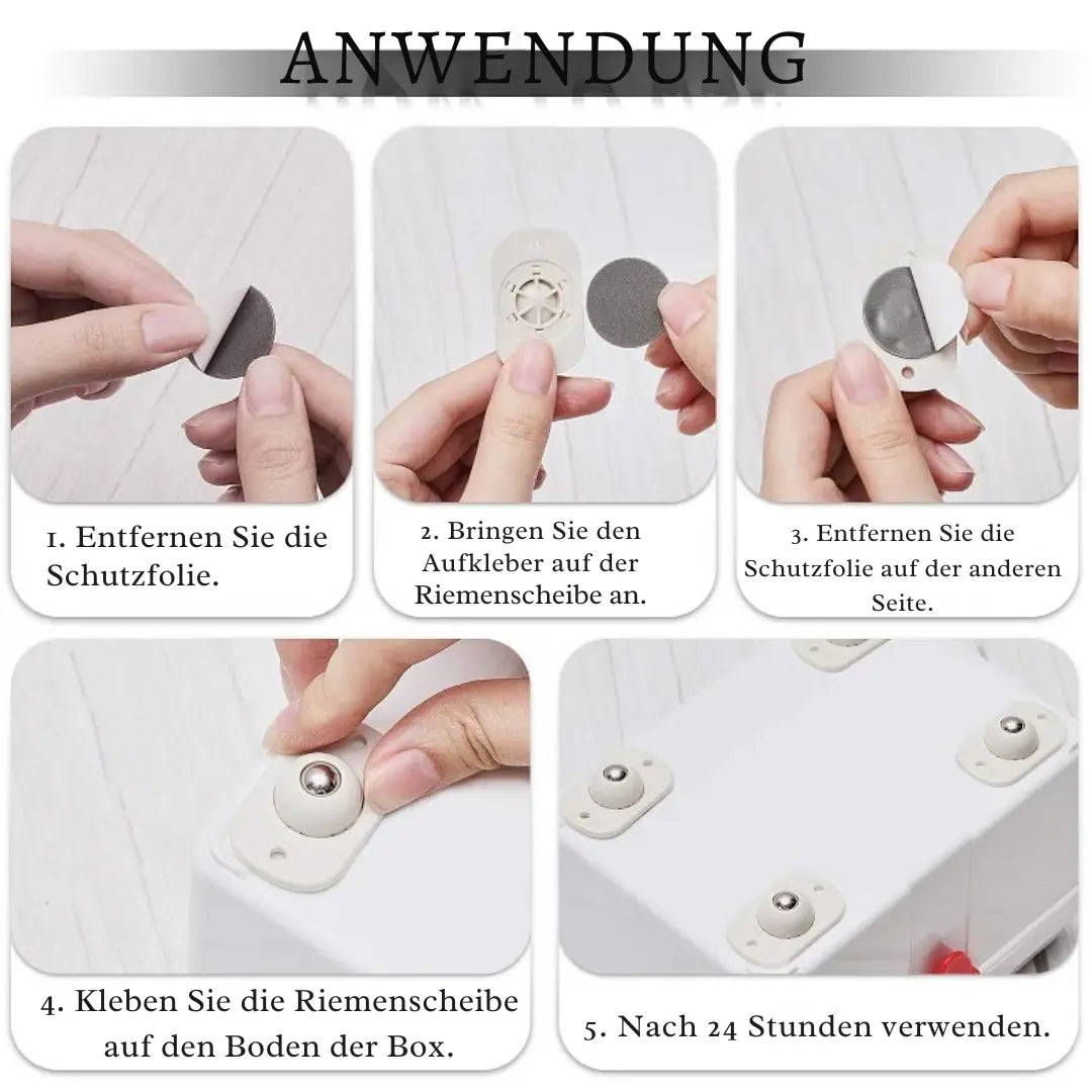 Selbstklebende 360° Edelstahlrollen Zorenza