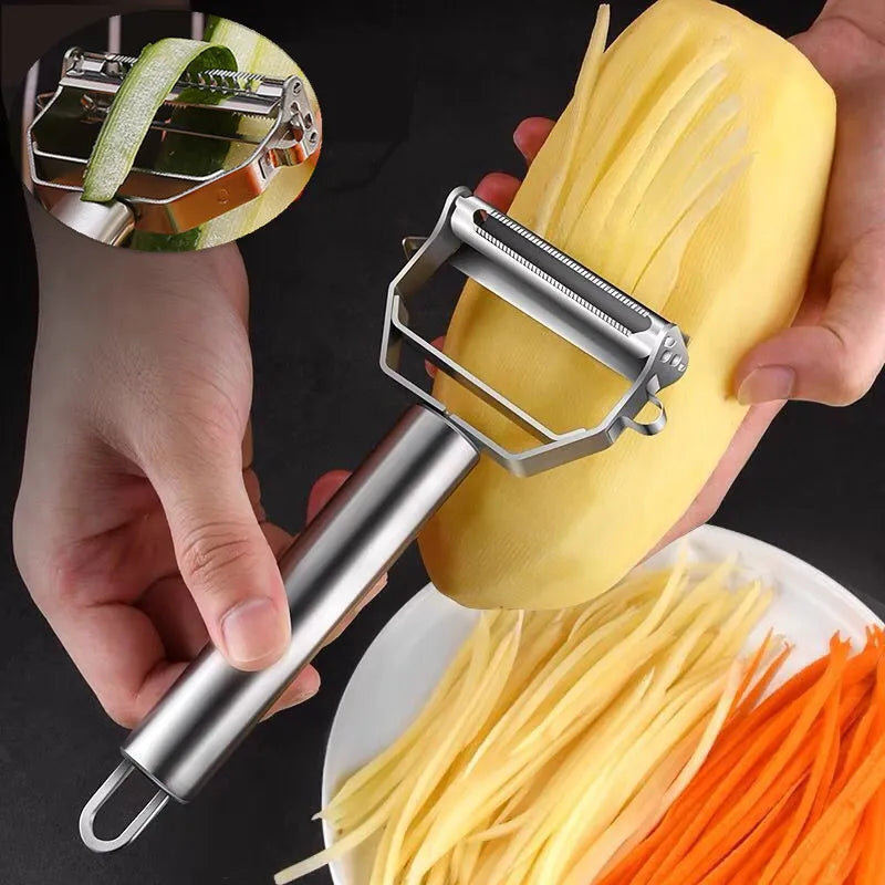 Gemüseschäler Edelstahl – Ergonomisch für Obst und Gemüse -    Zorenza