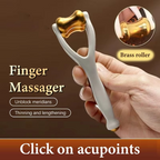 Finger-Massagegerät mit Messing-Rollen für Akupressur Zorenza