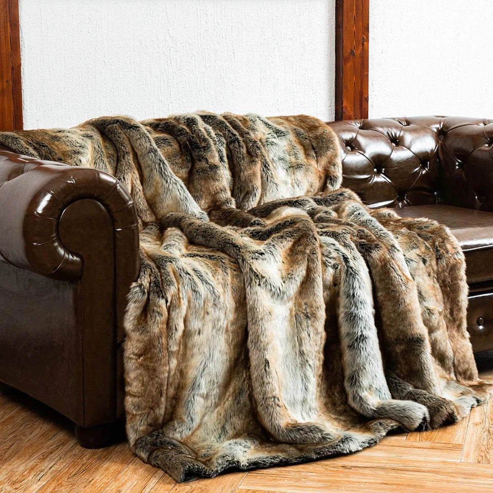 Kunstfell-Decke Flauschig Warm für Sofa und Schlafzimmer -    Zorenza