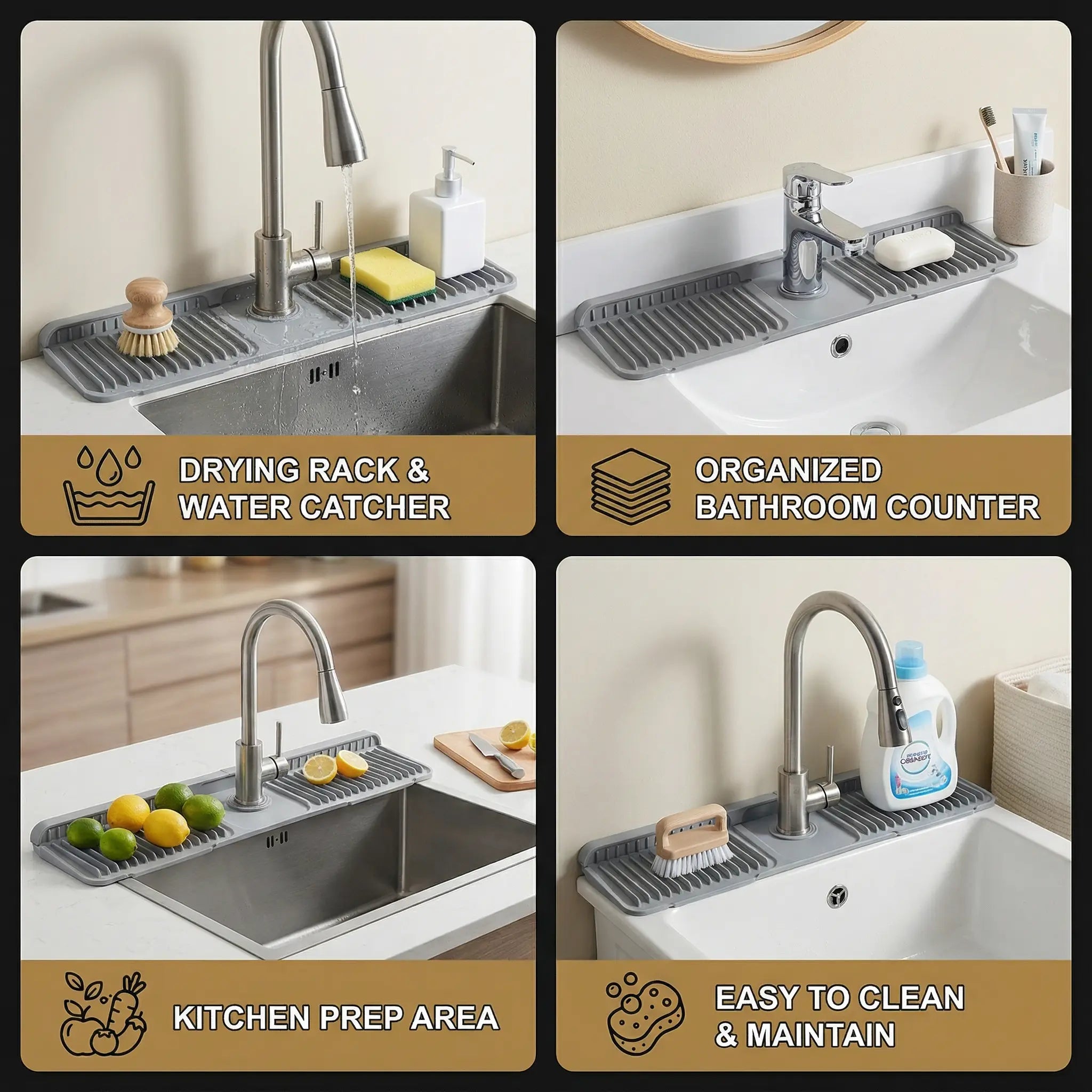 Silikon-Abtropfmatte für Wasserhahn Zorenza