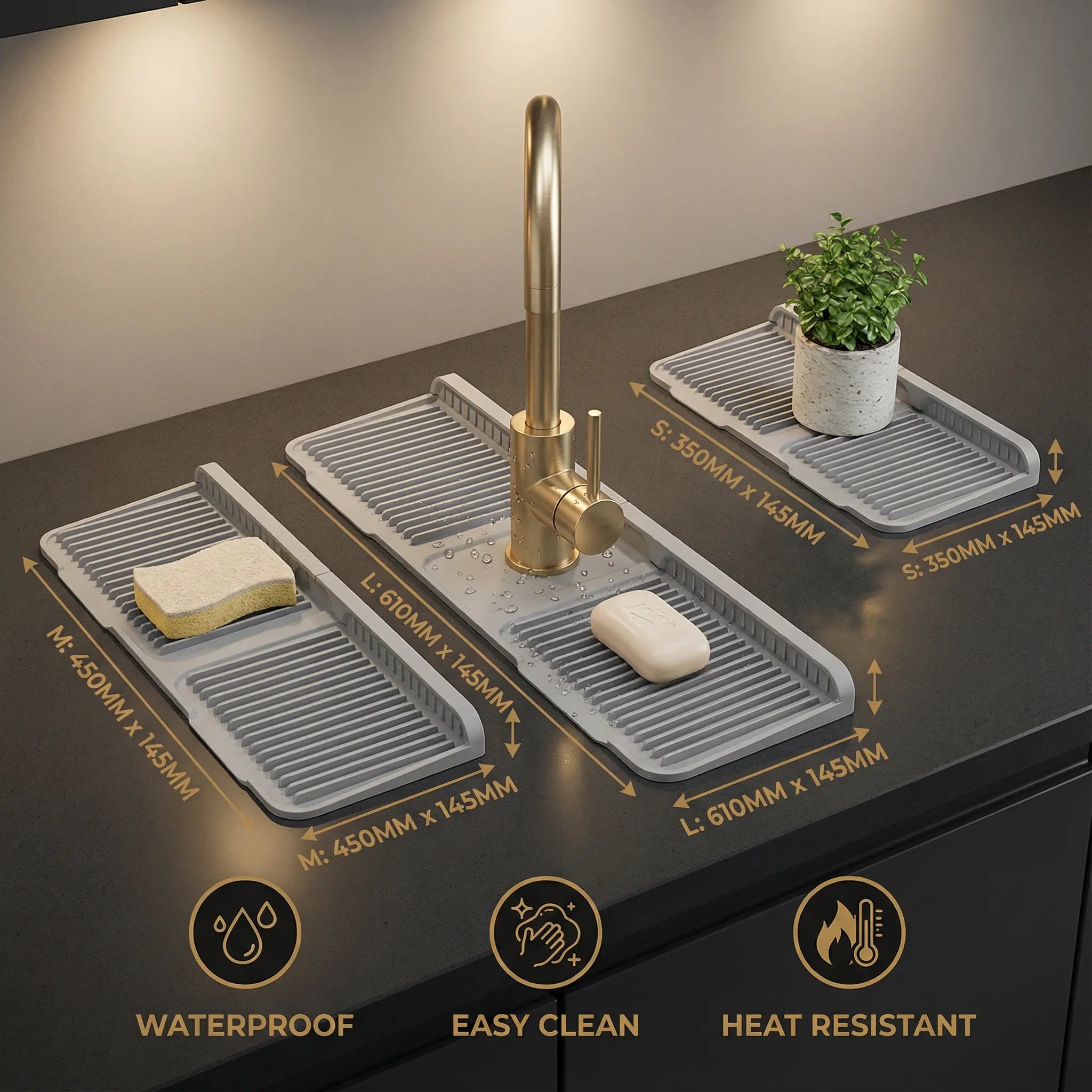 Silikon-Abtropfmatte für Wasserhahn Zorenza