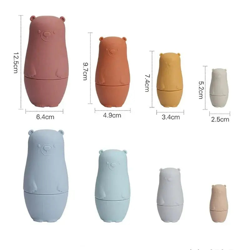 Silikon Stapelpuppen Set – Weich, Sicher und Lehrreich - 4er-Set Zorenza