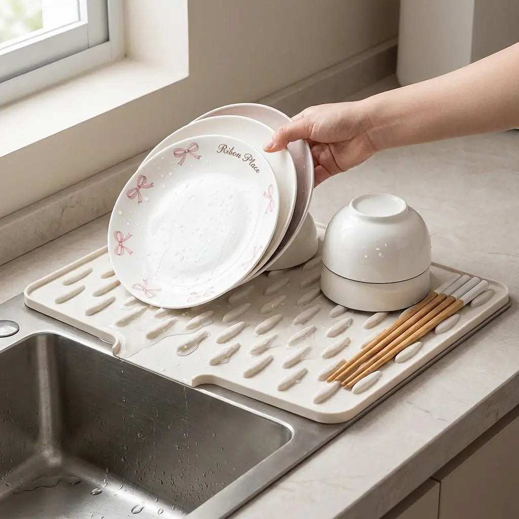 Silikon-Trocknungs- und Hitzeschutzmatte – Flexibel & BPA-frei Zorenza