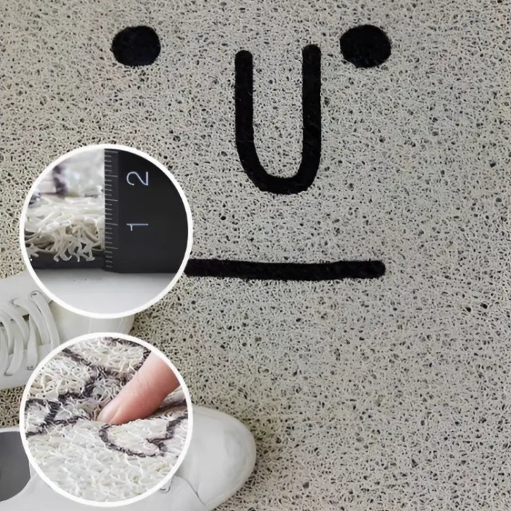 Smiley-Fußmatte – Rutschfestes PVC mit Schnelltrocknender Oberfläche Zorenza