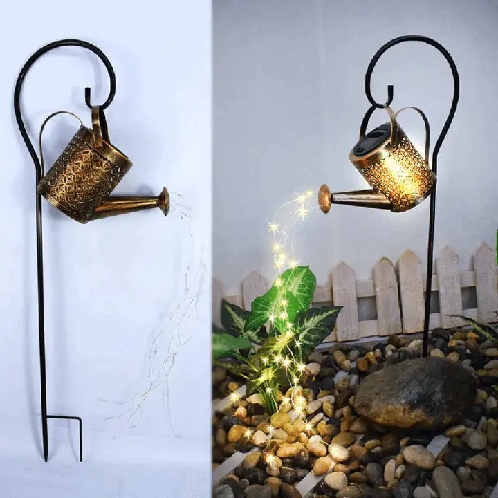 Solar-Gartenlampe mit Regengeräusch – Gießkannendesign Zorenza