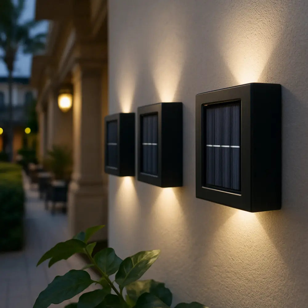 Solar-LED-Wandlampe – Warmes Licht ohne Kabel (4er-Set) Zorenza