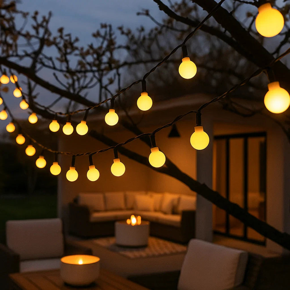 Solar Lichterkette LED mit warmweißem Licht für Garten -    Zorenza