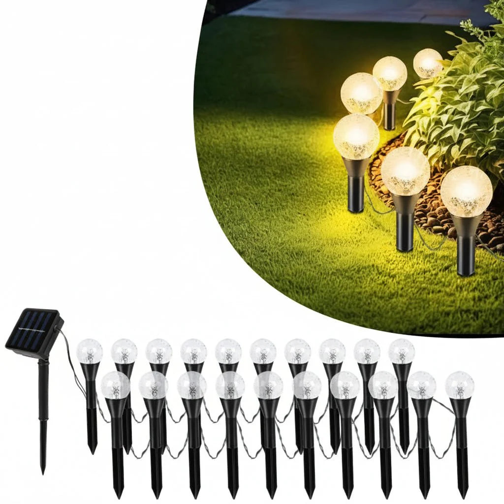 Solar-Lichterkette mit 20 LEDs für Garten und Terrasse -    Zorenza