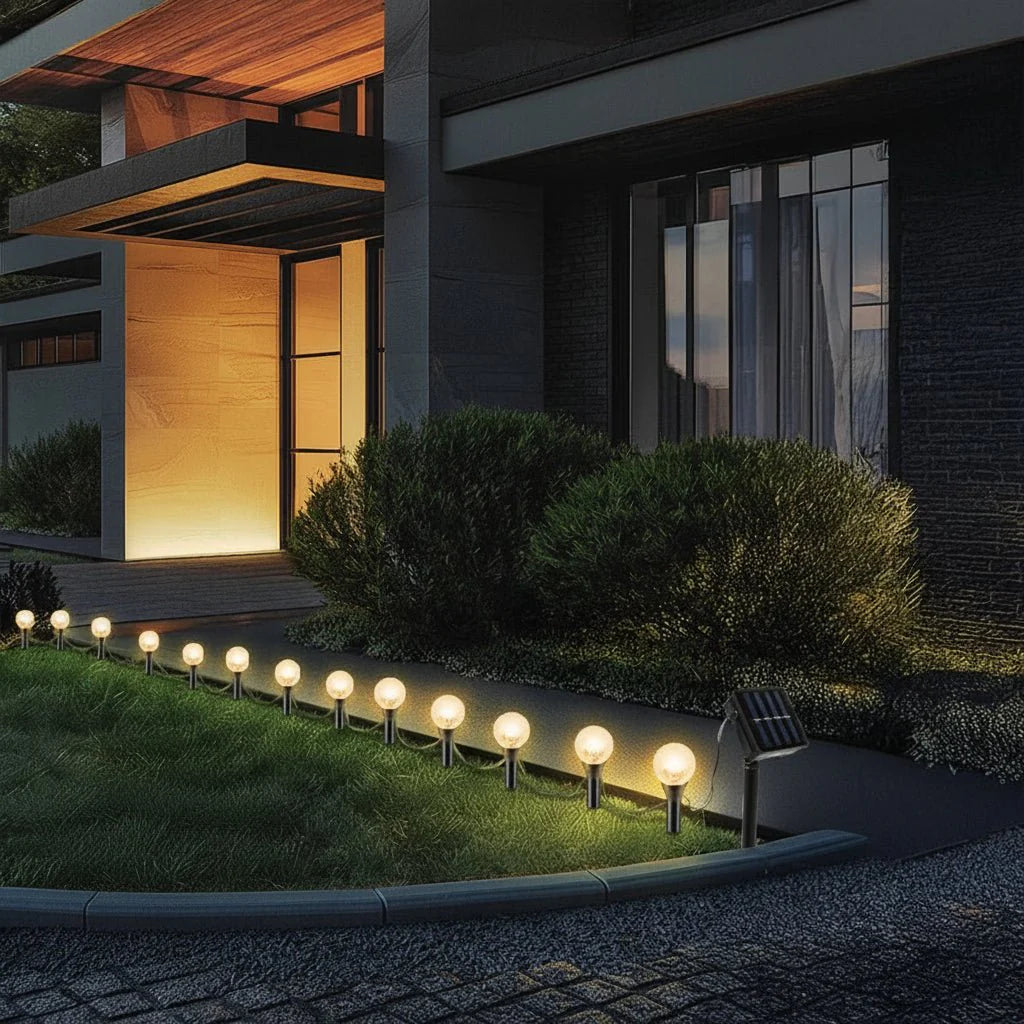 Solar-Lichterkette mit 20 LEDs für Garten und Terrasse -    Zorenza