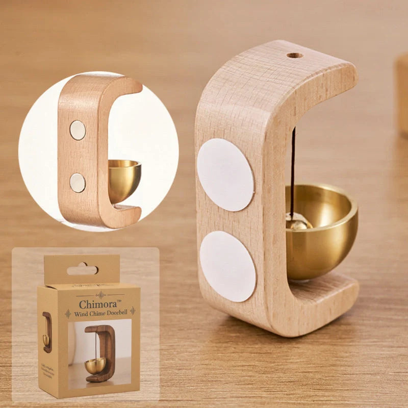 Windspiel Holz mit magnetischer Klangschale -    Zorenza