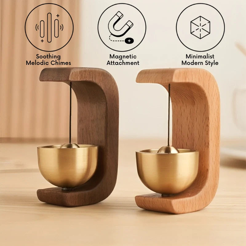Windspiel Holz mit magnetischer Klangschale -    Zorenza