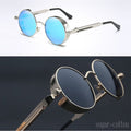 Runde Steampunk-Sonnenbrille mit Seitenschutz Zorenza