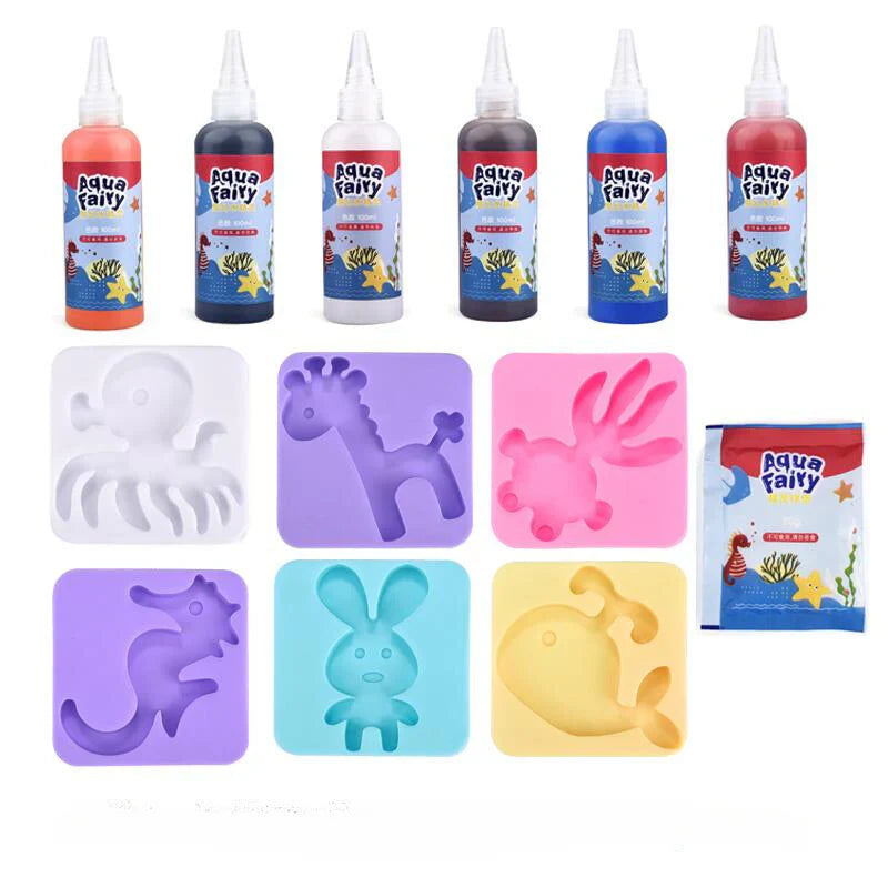 Wasser-Gelee-Kreativset mit bunten Farben und Formen -    Zorenza