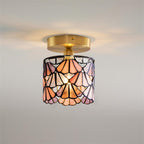 Tiffany-Deckenleuchte mit buntem Glasschirm -    Zorenza