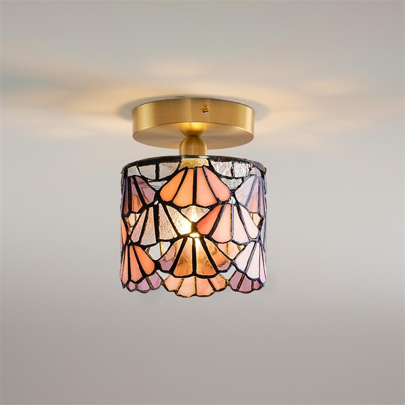 Tiffany-Deckenleuchte mit buntem Glasschirm -    Zorenza