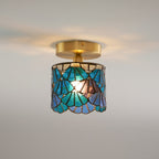 Tiffany-Deckenleuchte mit buntem Glasschirm -    Zorenza