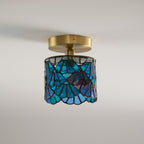 Tiffany-Deckenleuchte mit buntem Glasschirm -    Zorenza