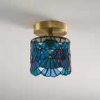 Tiffany-Deckenleuchte mit buntem Glasschirm -    Zorenza