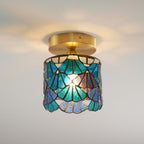 Tiffany-Deckenleuchte mit buntem Glasschirm -    Zorenza
