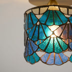 Tiffany-Deckenleuchte mit buntem Glasschirm -    Zorenza