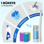 Toilettenbürste mit Reinigungsmittel und Wechselköpfen (18 Schwammköpfe) Zorenza