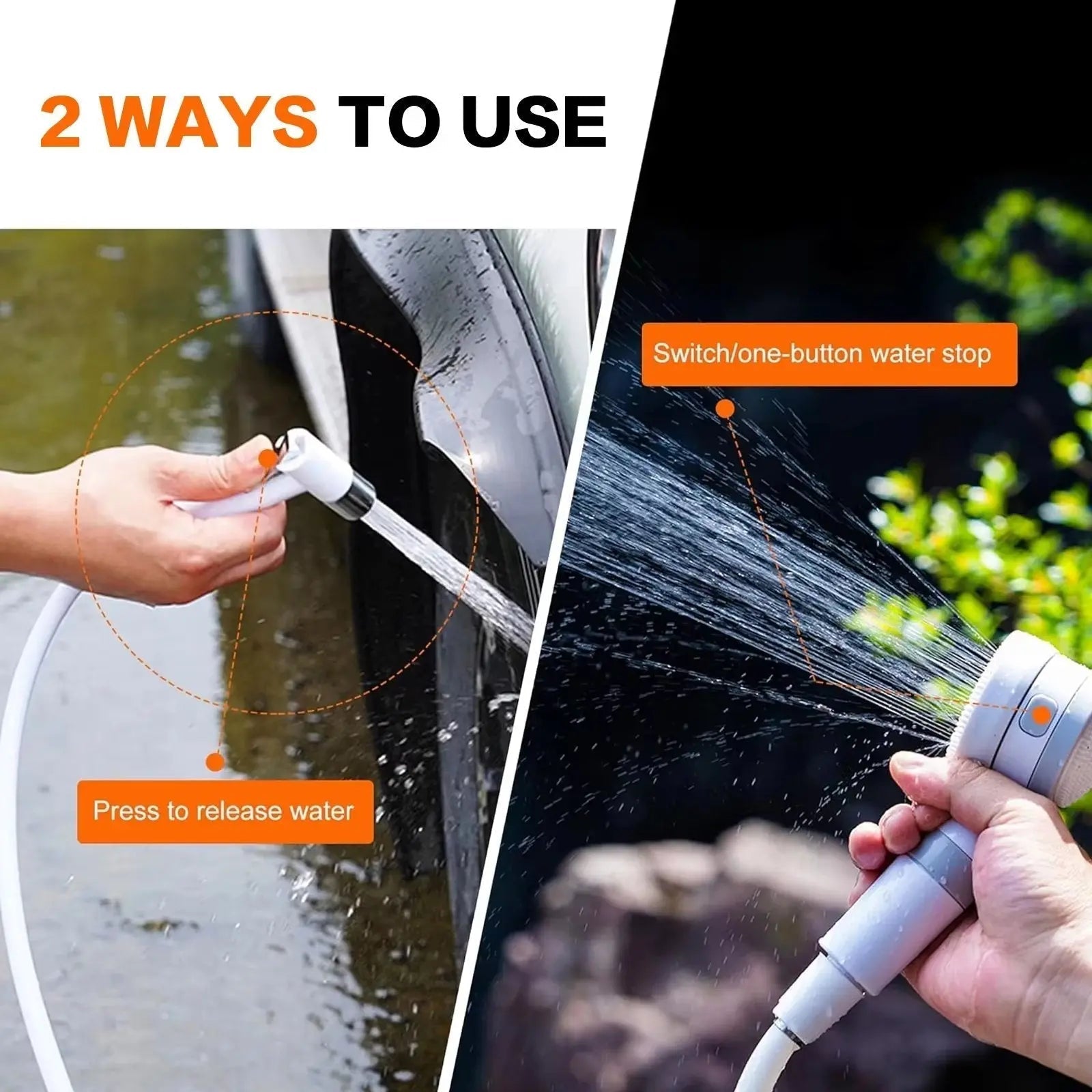 Camping-Dusche USB wiederaufladbar mit verstellbarem Wasserstrahl -    Zorenza
