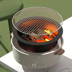 Tragbarer Holzkohlegrill mit belüftetem Korpus & Holzgriffen Zorenza
