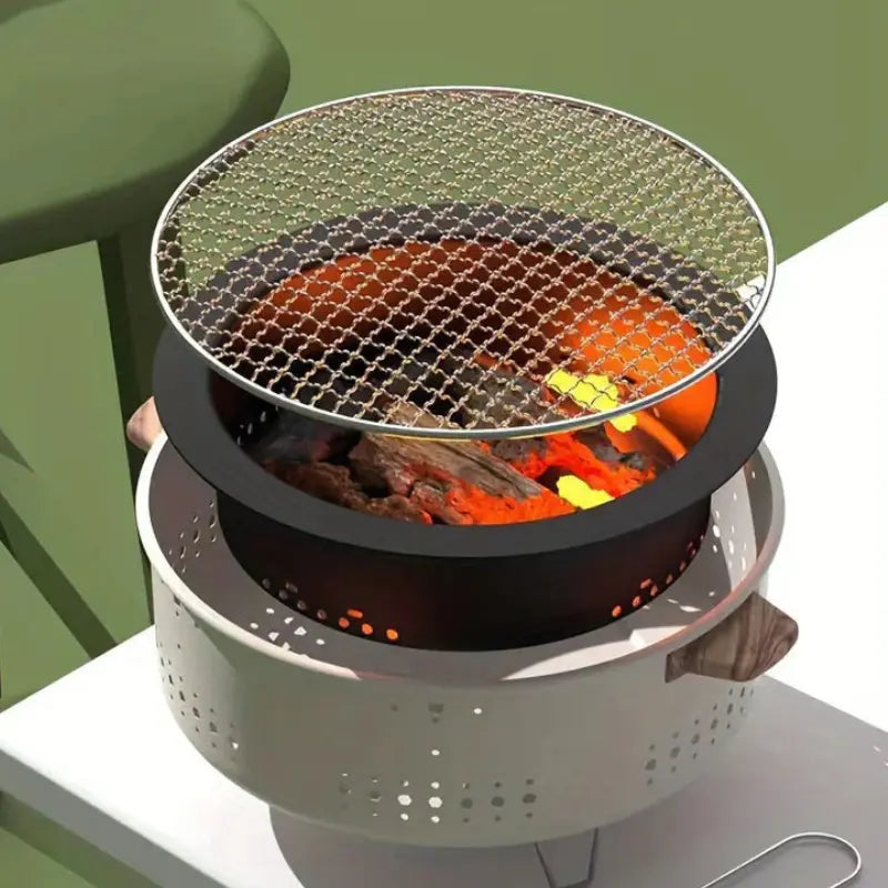 Tragbarer Holzkohlegrill mit belüftetem Korpus & Holzgriffen Zorenza